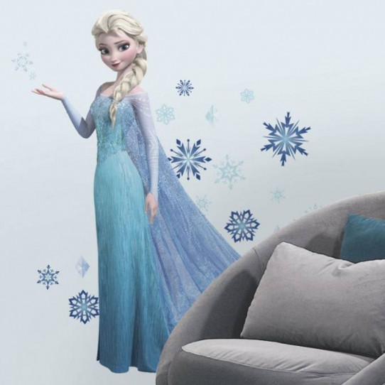 Stickers géant Elsa La Reine des Neiges Disney - Des 50% moins cher qu'en magasin