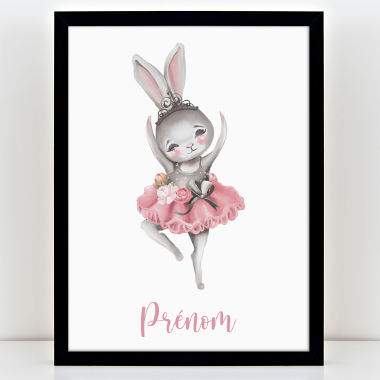 Affiche / Poster Prénom Enfants - Danseuse lapin
