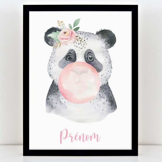 Affiche / Poster Prénom Enfants - Panda bulle