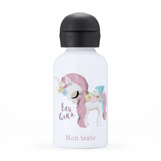 Gourde isotherme enfant personnalisée - Licorne be the queen
