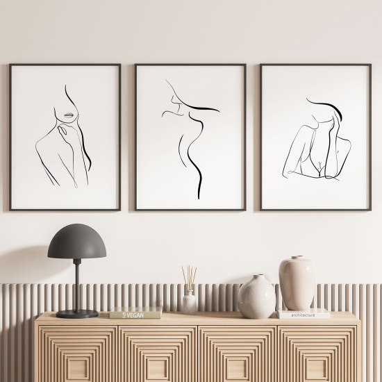 Lot de 3 Affiches / Posters Triptyque - Femmes Abstrait
