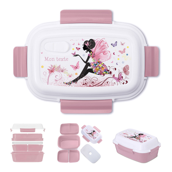 Lunch box - bento enfant isotherme personnalisée - Fée papillons