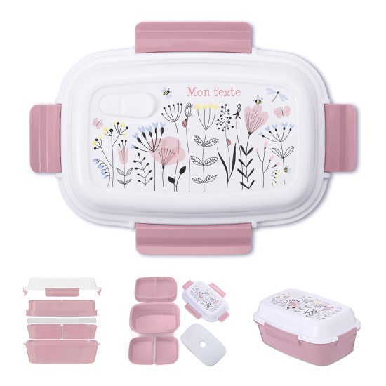 Lunch box - bento enfant isotherme personnalisée - Fleurs