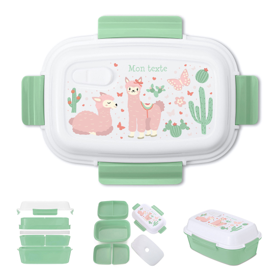 Lunch box - bento enfant isotherme personnalisée - Lamas