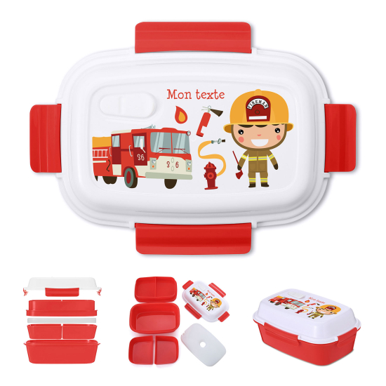 Lunch box - bento enfant isotherme personnalisée - Pompiers