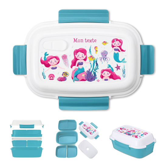 Lunch box - bento enfant isotherme personnalisée - Sirènes