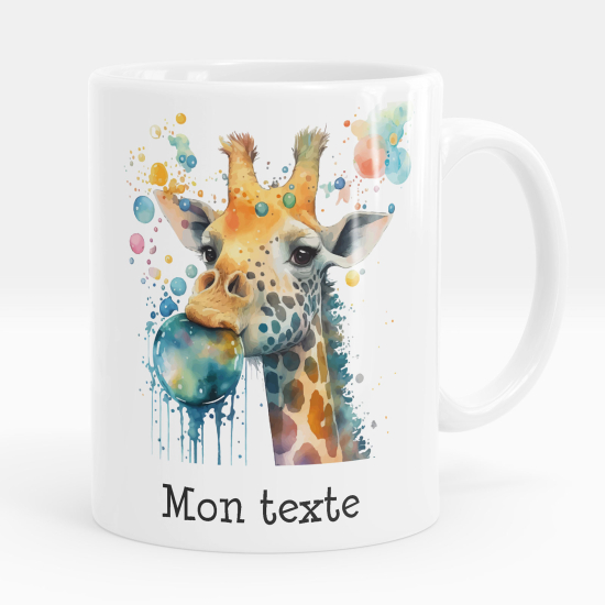 Mug - Tasse personnalisée - Girafe bulles