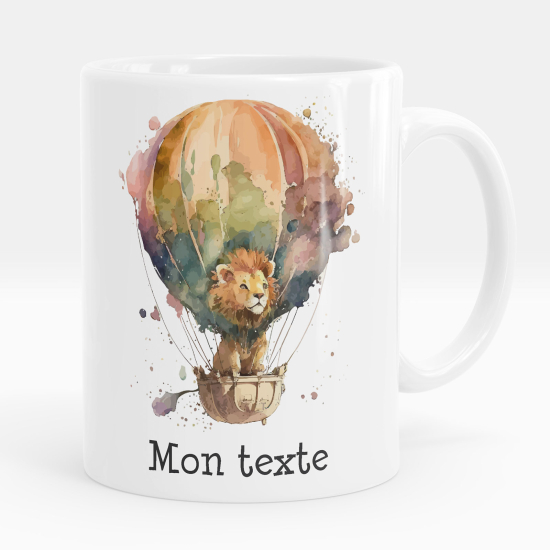 Mug - Tasse personnalisée - Lion montgolfière
