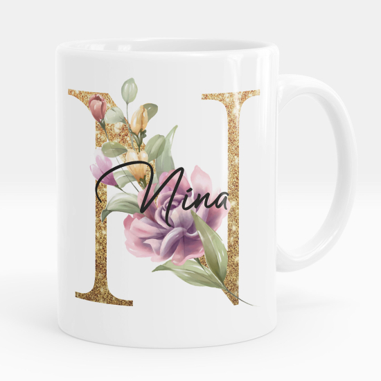 Mug - Tasse personnalisée Monogramme - Lettre N