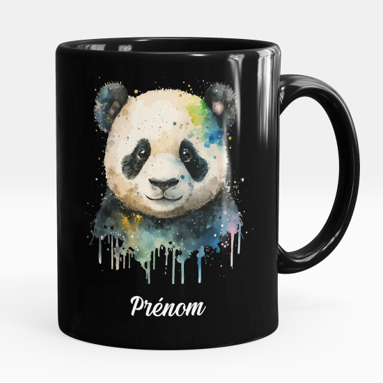 Mug - Tasse personnalisée Noir intégral - Panda