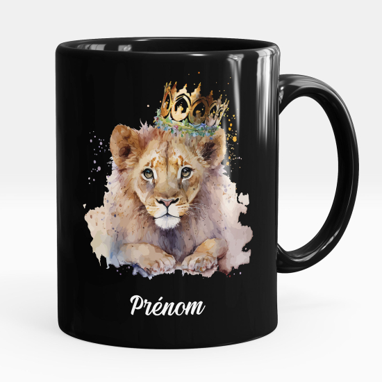 Mug - Tasse personnalisée Noir intégral - Roi lion