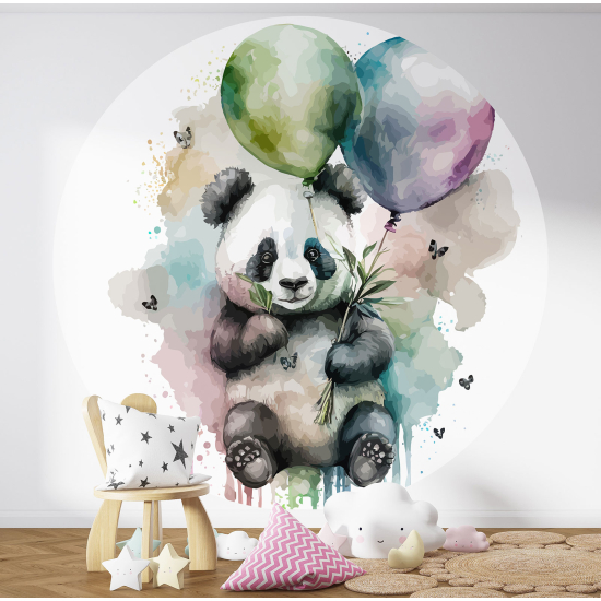 Papier peint rond / cercle Enfants - Panda