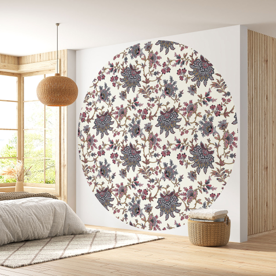 Papier peint rond / cercle - Motif floral - 425