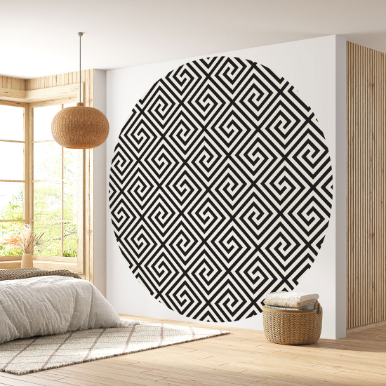 Papier peint rond / cercle - Motif géométrique - 042