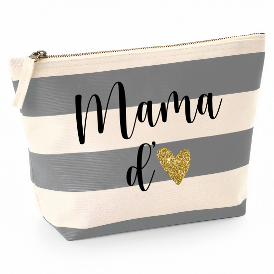 Pochette Nautical a rayures bleues gris - Mama d'amour