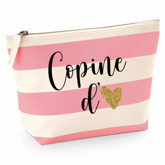 Pochette Nautical a rayures roses - Copine d'amour