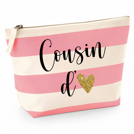 Pochette Nautical a rayures roses - Cousin d'amour