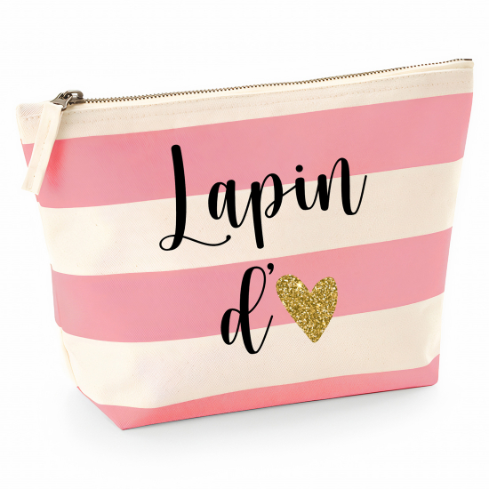 Pochette Nautical a rayures roses - Lapin d'amour