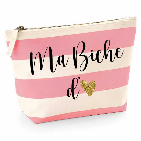 Pochette Nautical a rayures roses - Ma biche d'amour