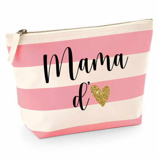 Pochette Nautical a rayures roses - Mama d'amour