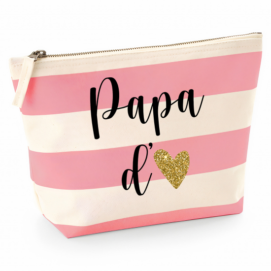 Pochette Nautical a rayures roses - Papa d'amour