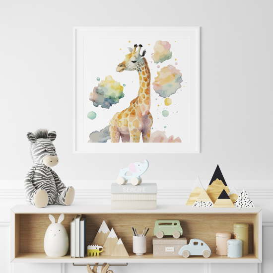 Poster / Affiche carrée Enfants - Girafe