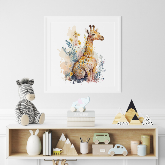 Poster / Affiche carrée Enfants - Girafe