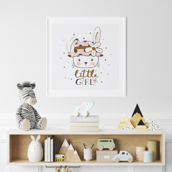 Poster / Affiche carrée Enfants - Lapin Little Girl