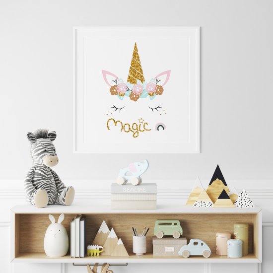 Poster / Affiche carrée Enfants - Licorne Magic
