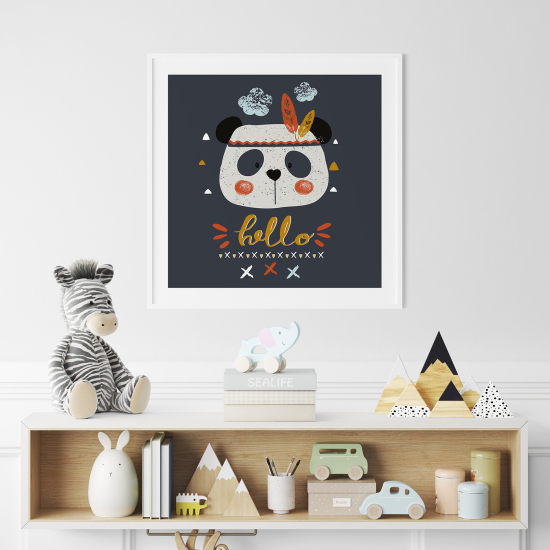 Poster / Affiche carrée Enfants - Panda Hello