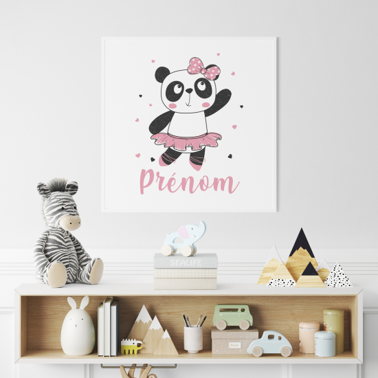Poster / Affiche carrée enfants personnalisée - Panda