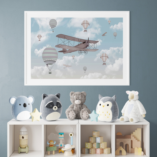 Poster / Affiche enfants - Avions montgolfières