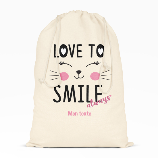 Sac à ficelles - Love to smile always