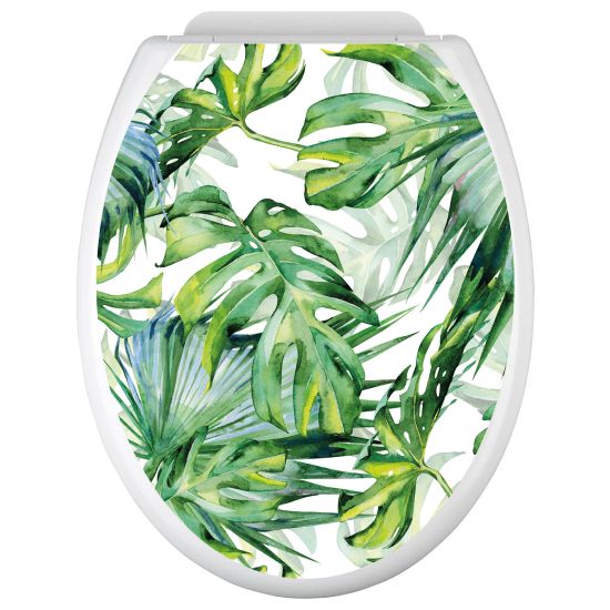 Stickers Abattant WC - Feuilles tropicales