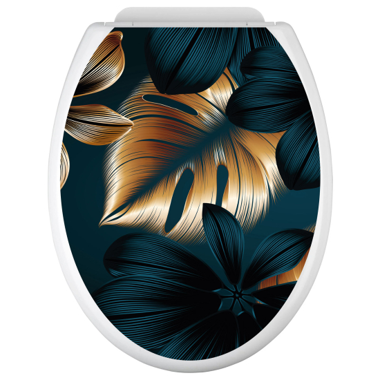 Stickers Abattant WC - Feuilles tropicales