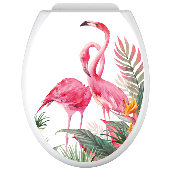 Stickers Abattant WC - Flamants roses