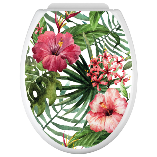 Stickers Abattant WC - Fleurs tropicales