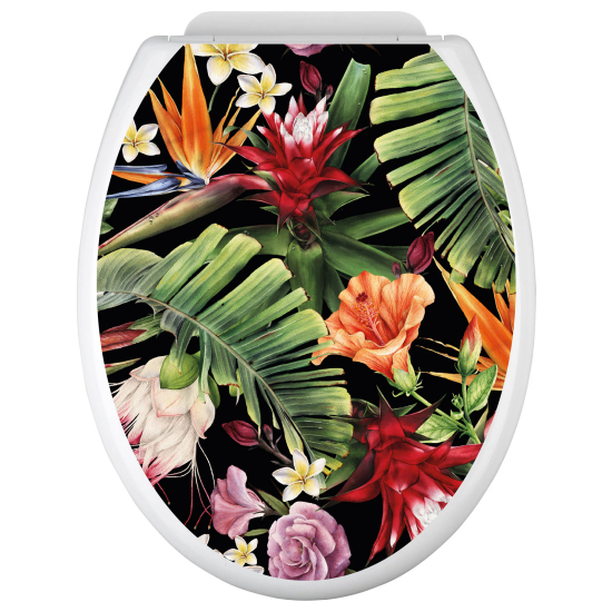 Stickers Abattant WC - Fleurs tropicales