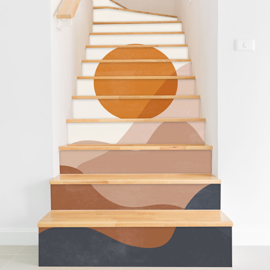 Stickers contremarches escalier - Paysage Boho
