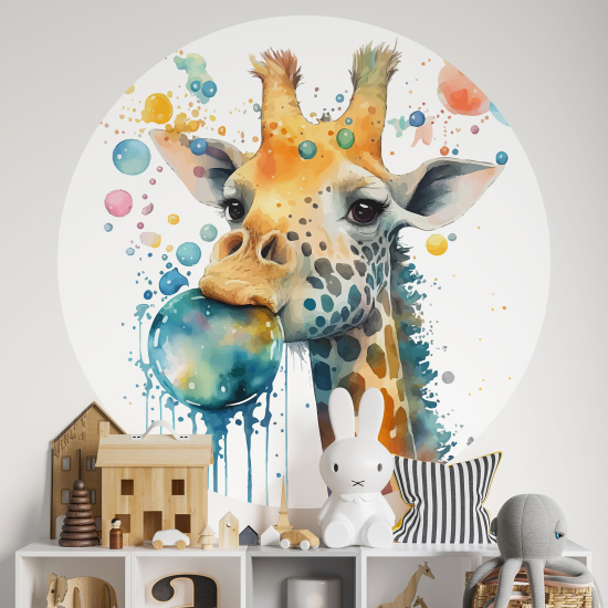 Stickers rond / cercle Enfants - Girafe