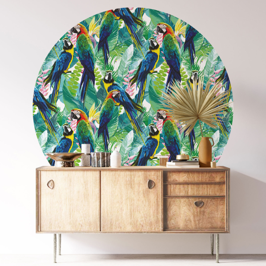 Stickers rond / cercle - Motif tropical