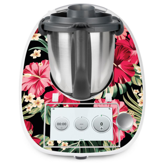 Stickers Thermomix TM6 - Fleurs tropicales