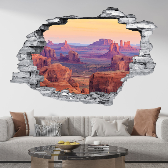 Stickers Trompe l'oeil trou dans le mur - Grand Canyon