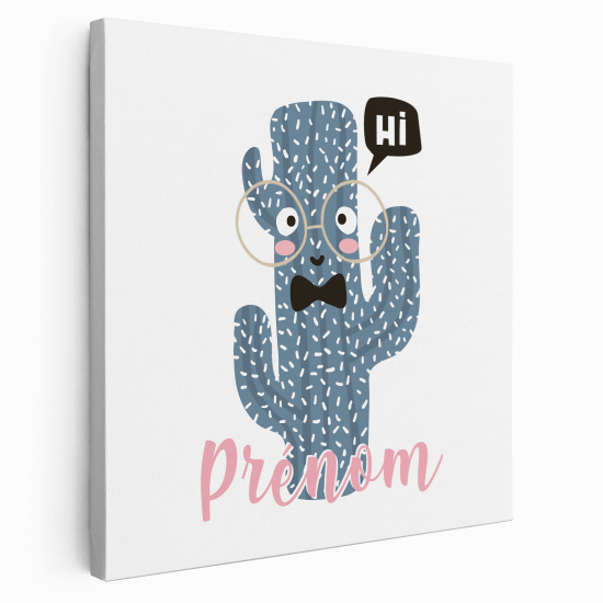 Tableau toile enfants personnalisée avec prénom - Cactus