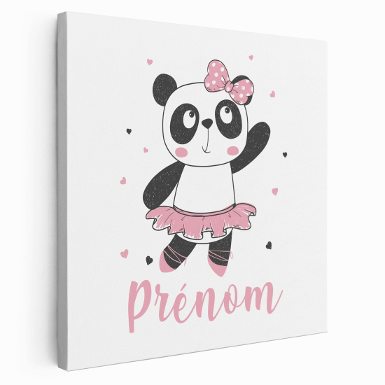 Tableau toile enfants personnalisée avec prénom - Danseuse Panda