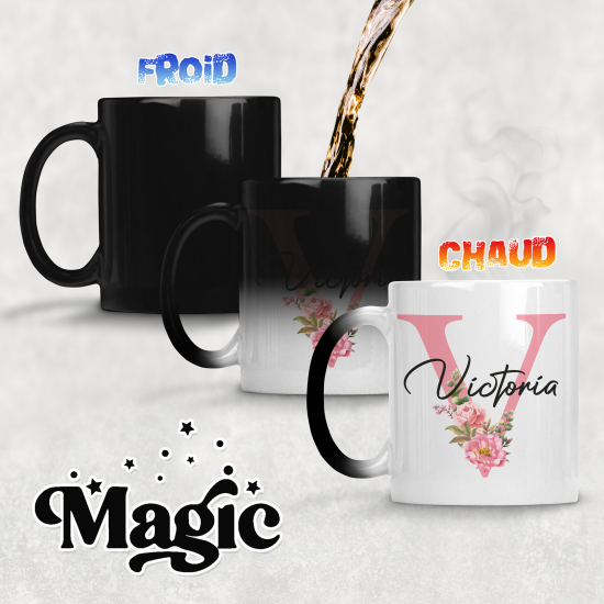 Tasse - Mug Magique Monogramme - Lettre V