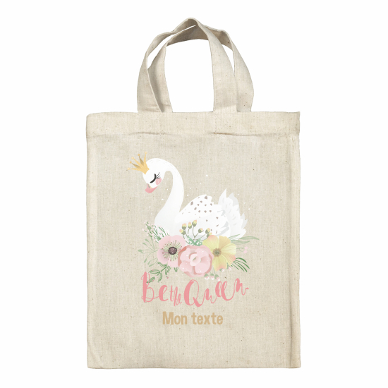 Tote bag personnalisé - Cygne be the queen
