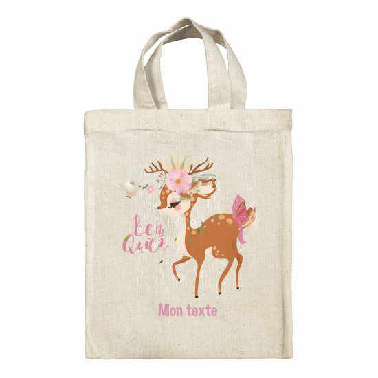Tote bag personnalisé - Faon be the queen