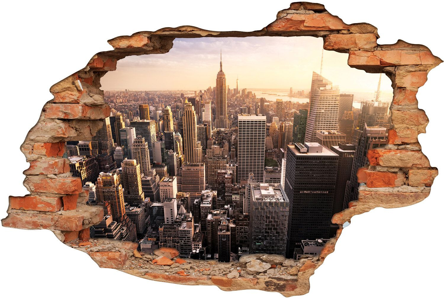 Stickers Trompe l'oeil 3D New York 2 - Des prix 50% moins cher qu'en